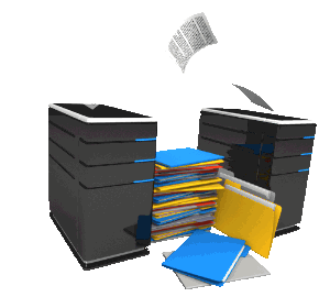 Animated graphic of secure credit file data transfer between servers, highlighting credit report exchange and financial data protection